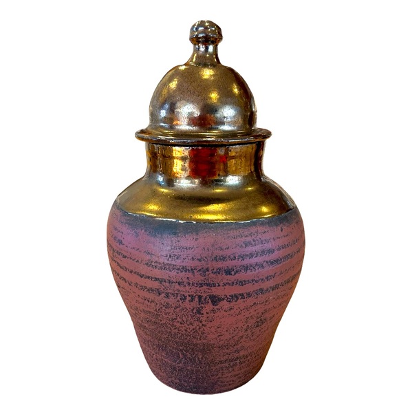 Ginger Jar Terra Cotta Pottery Vase With Lid - Picture 4 of 8